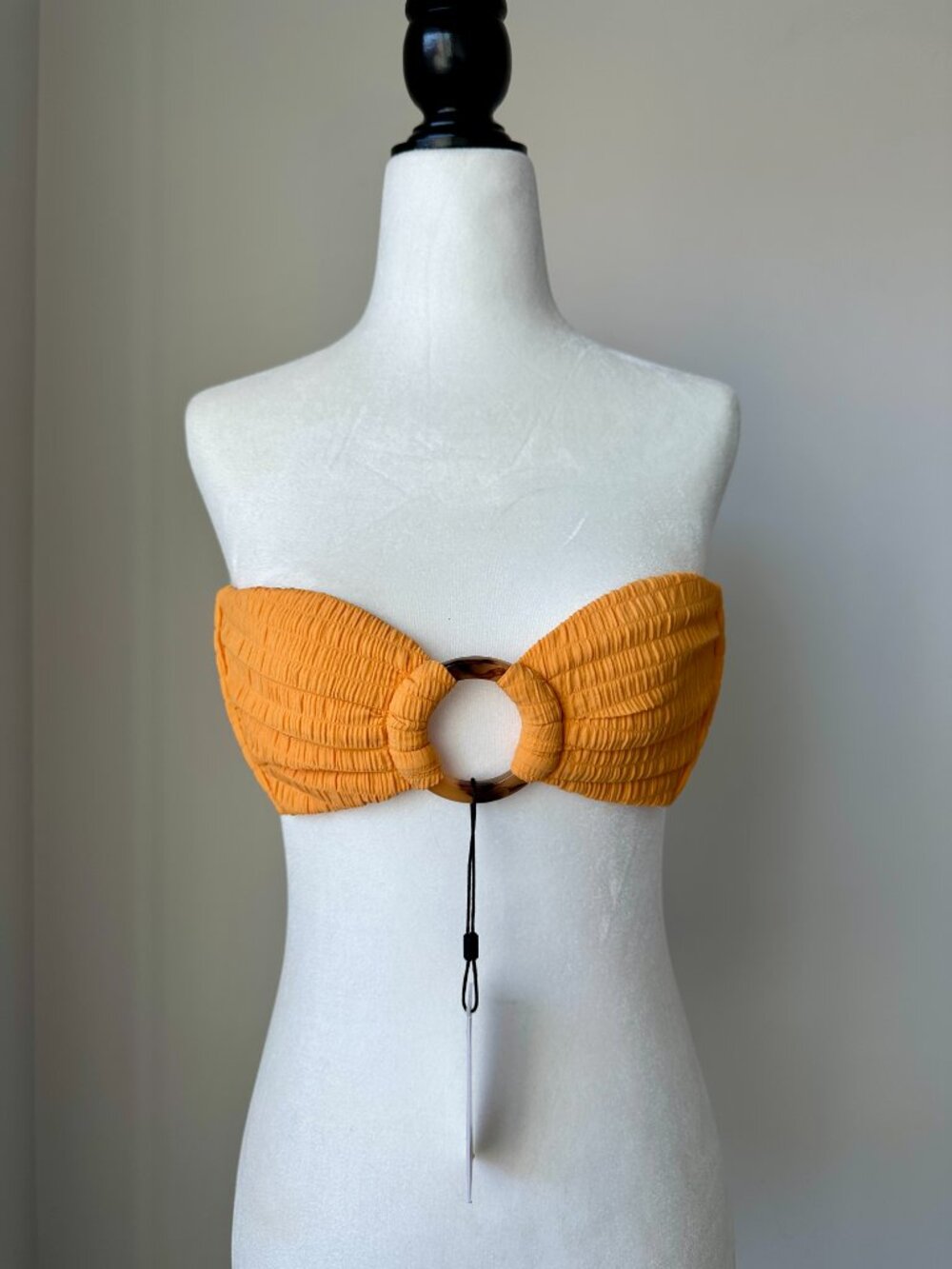 🍊 Montce Tori Bandeau Bikini Top NWT Small Strapless Mango Yellow Orange - Picture 2 of 6